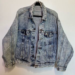 Vintage Levis 507 Denim Trucker Jacket Stamp Button 523 Made In Usa Size Large